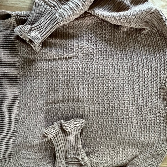 Madewell Ruffle-Neck Pullover Sweater in Cotton Merino Yarn - Toffee - Picture 7 of 8